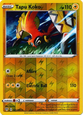 Tapu Koko 061 189 Holo Rare Reverse Holo Español Huntercard TCG