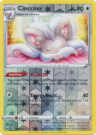 Cinccino 147 202 Rare Reverse Holo Ingles Huntercard TCG