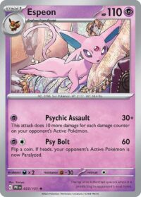 Espeon - Rare Reverse Holo - 033/131 - Inglés