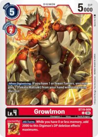 Growlmon - BT19-009  - Common